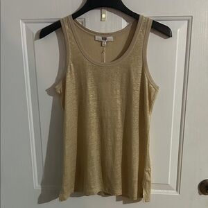 NWT 100% Linen Women's Gold Tank Top